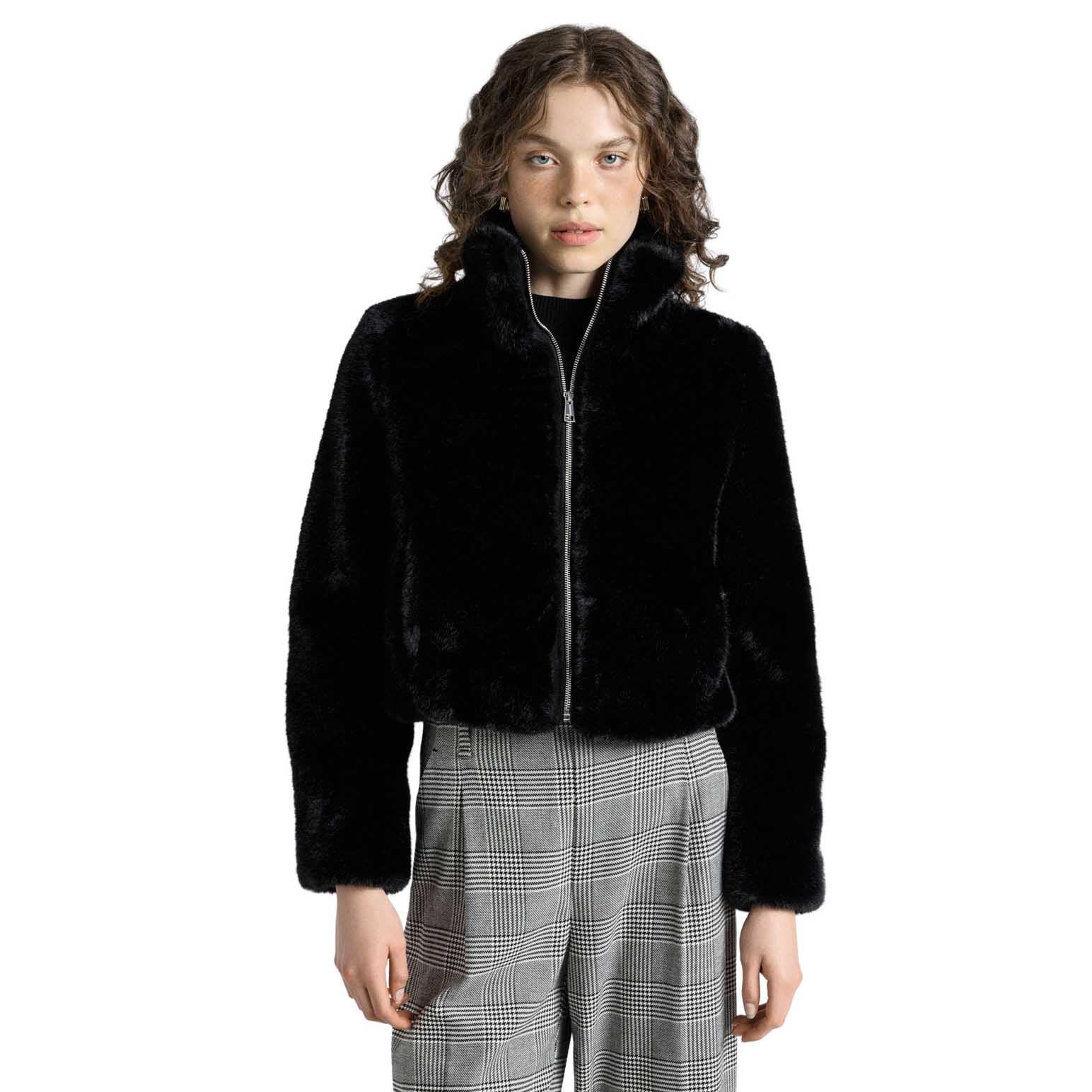 Cue Faux Fur Cropped Jacket